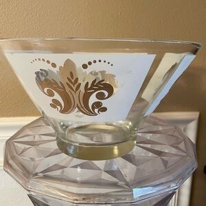 Anchor Hocking Fleur De Lis Bowl Large Vintage